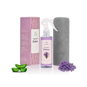 Wiselife Yoga Mat Detox Spray | Natural Essential Cleaner | Non-Toxic, Antibacterial, Refreshing Scent | Ideal for Yoga Mats & Fitness Equipment – 200ml (Lavender)