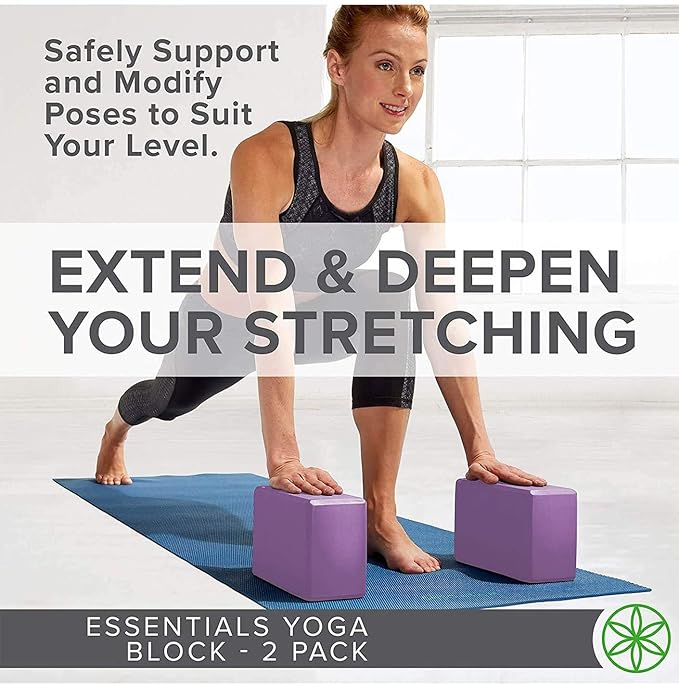 serveuttam High Density EVA Yoga Support Lightweight Odour Resistant and Moisture-Proof 2 Pc Blocks and Belt ( Purple ) - Image 3